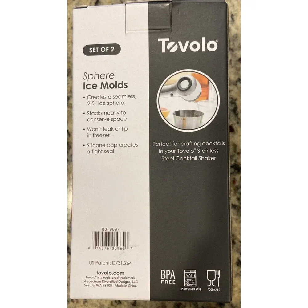 Tovolo Round Sphere Ice Molds, Stackable, Slow Melting, Set of 2, New In Box